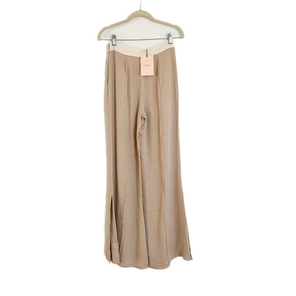 La Ligne Lizzie Pants Linen Wide Leg Side Slide Khaki Pants Size 2 NWT - Picture 6 of 6